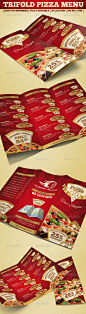 Trifold Brochure - Pizza Menu - Food Menus Print Templates