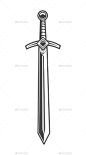 的骑士剑概念——杂项矢量Vintage Knight Sword Concept - Miscellaneous Vectors黑色、叶片元素,搪瓷销,手柄,图标,说明,孤立的,骑士,标志,标识,长剑的中世纪,金属,军事,单色,补丁,幻灯片,复古,夏普,标志,钢铁剑,象征,传统的矢量,古董,战争,武器,白色 black, blade, element, enamel pin, handle, icon, illustration, isolated, knight, logo, logotype, lon