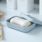 浴室沥水肥皂盒 卫生间创意香皂盒双层带盖便携皂托原创置物盒子-淘宝网