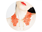 EP土耳其原创设计师 蕾丝领子白衬衣宫廷性感复古 橙色贴颈项链-淘宝网