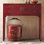 Red Lacquer Console Table asian side tables and accent tables