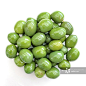 Directly Above Shot Of Green Olive Over White Background_创意图片