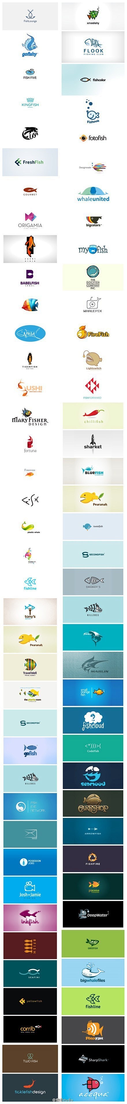 【广告设计】78个以鱼为元素的logo设...