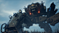 Goliath MK III - game asset - Unreal engine 2.19, Wayne Dalton : Wanted to have a go at designing & producing a Mech. These stills are real-time grabs with no camera setups and minimal amount of post processing.  Just fog and a spherical HDRI. Additio