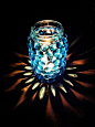 Mason Jar + Vase Gems = Amazing DIY Candle Jar... So pretty in the dark!