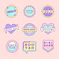 Set of cute messages on badges vector | free image by rawpixel.com / manotang