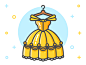 Princess Dress Icon Series : A series of Disney princess icons I created as a personal project.  The dresses represent Snow White, Cinderella, Rapunzel, Belle, Anna, Elsa, Aurora, Esmerelda, and Tiana respectively. 