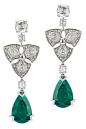 Jewelry - Vintage & Interesting / Pear shape emerald earrings by Avakian