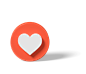 3d heart icon angle view