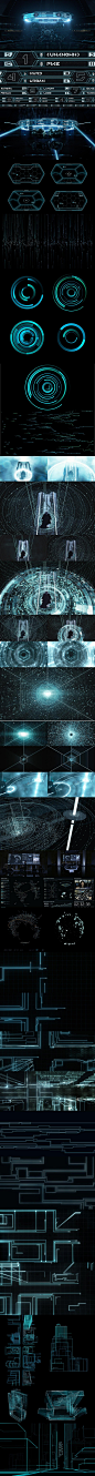 【几个电影的UI设计及其素材】还是昨天问的比较多的几个，因为有几个网站要翻墙，所以整理了一下，每张图都在2M左右。图1、2为TRON，图3为OBLIVION都是GMUNK的；图4、5为Avengers；图6为TOTAL RECALL；图7为Star Trek（Jorge Almeida）；图8为Prometheus(Territory)；图9 为ironman2（prologue）