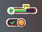 UI green clover switcher progress bar wood button icon game ui