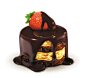 3D立体草莓巧克力蛋糕图片