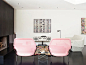 mid-century-modern-pink-chairs #客厅# #简约#