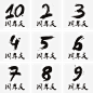 书法数字毛笔字