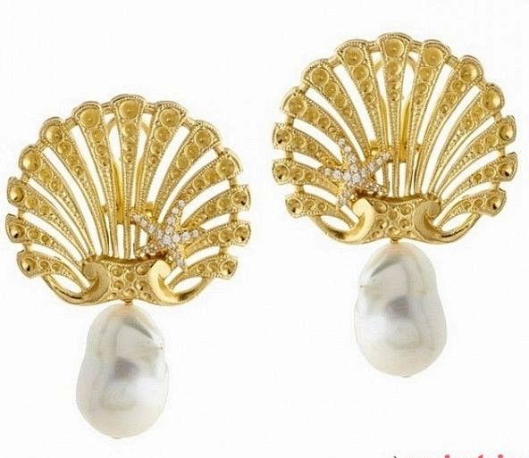 贝壳珍珠耳环