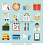 marketing-sales icons design, minimal style vector. - stock vector