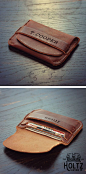 This Babe Personalized Fine LeatherFront Pocket Wallet is a unique and timeless item! It is handmade right here in our shop with the finest of Full Grain American leathers. We hand pick our leather hides from a local tannery ~ for a rustic look and feel. 