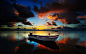 General 1920x1200 landscape boat water sea sunset