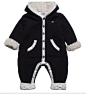 Armani Junior 男女婴儿款童装保暖针织连身衣夹绒棉服 两色可选