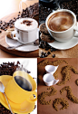 咖啡和咖啡豆高清摄影图片.jpg