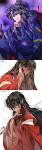 #杀生丸##犬夜叉#画师SUKJA的犬夜叉系列图，这个画风给跪了id=1576391446