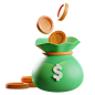 Money Bag 3D Illustration