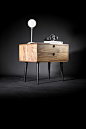Menigot Table / nightstand in solid Walnut board : Simple, classic, scandinavian inspired solid walnut table works as a big nightstand / bedside table also could be used as a little dresser in the bedroom , also can be used as generic table in the living 