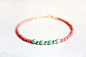 mint coral beaded friendship bracelet (B037) gift for her under 20 (PRE ORDER)