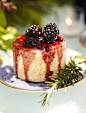 Ricotta Cheesecake with Blackberry Sauce