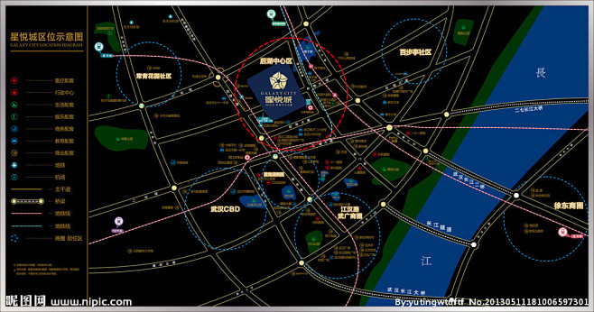 武汉 星悦城 区位图矢量图__广告设计_...