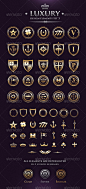 #徽章# #欧美# #维多利亚#Vector Luxury VIP Design Elements Set 3 - Decorative Symbols Decorative