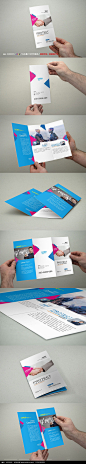 红蓝色科技商务企业三折页设计模板_海报设计/宣传单/广告牌图片素材
