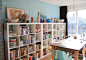 蓝色温馨现代书房-室内装修设计效果图