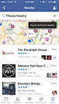 Facebook iPhone maps, lists, popovers screenshot