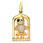 CARTIER Onyx Diamond Bird in Cage Yellow Gold Enhancer Charm