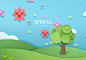 韩式春天气息卡通海报PSD模板Korean spring posters PSD template#tiw036a39404