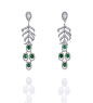 An impressive, decorative pair of drop earrings from Boodles ~ Featuring 2.04ct of oval cut emeralds, 1.21ct of oval cut diamonds. Set with a further 2.10ct of round-brilliant cut diamonds. In platinum.