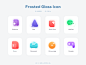 Frosted glass icons illustration design app web tabbar ux icon ui