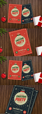 圣诞节聚会派对传单模板 Christmas Party Flyer[AI,PSD]