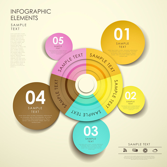彩色圆形信息图表图片
