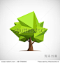 Conceptual polygonal tree. Abstract vector Illustration, low poly style. Stylized design element. Background design for banner, poster, flyer, cover, brochure. Logo design.-自然,抽象-海洛创意(HelloRF)-Shutterstock中国独家合作伙伴-正版图片在线交易平台-站酷旗下品牌