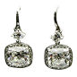 J BIRNBACH Cushion Cut Diamond Dangle Earrings - 2 carat