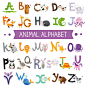 卡通可爱教学数字儿童识字26个字母小动物AI矢量设计素材 (4)