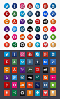 80 Flat Social Icons