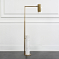 ALMA FLOOR LAMP - BRASS w/ WHITE MARBLE