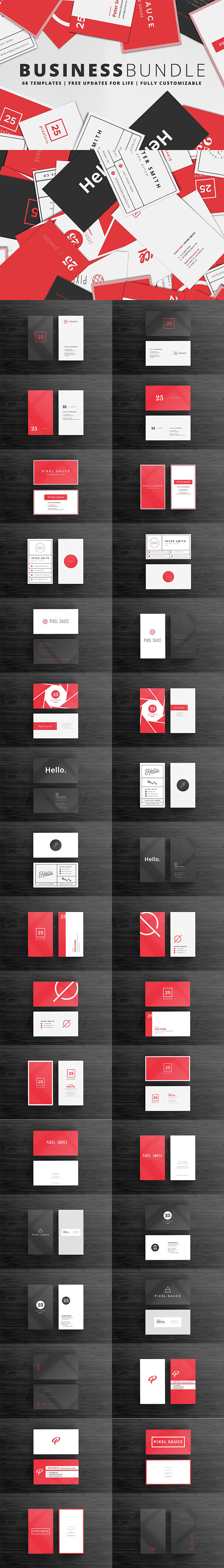 黑白红3颜色搭配设计出的高端商务名片分享...