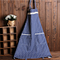 Hot Sale Cute Wave point waterproof Kitchen Bib Apron for woman Pinafore Chef Restaurant Cooking Tool delantal