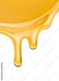 honey flowing on a white background