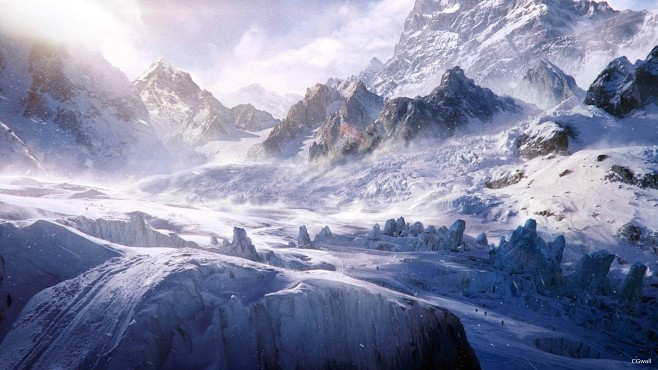 雪山，唯美，很漂亮_CGwall游戏原画...