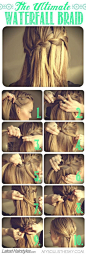 The ultimate waterfall braid tutorial 披散发型编发 W813